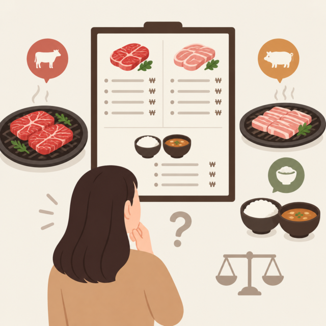 AI 생성 설명 이미지 1: 안산일동한우 메뉴 가격, 구이와 식사 항목을 어떻게 비교할까?
